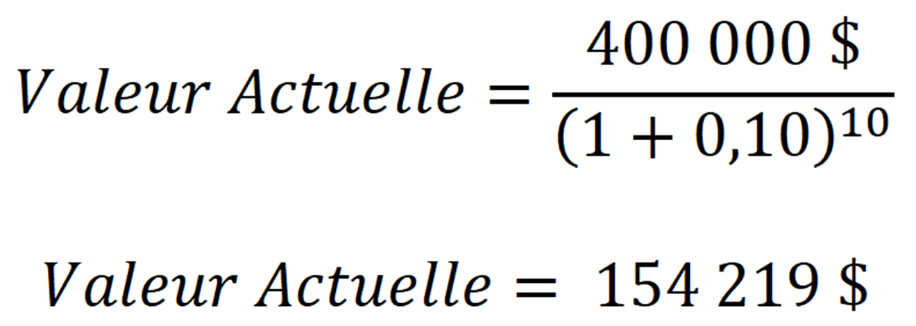 Formule 2.1.1 - Valeur actuelle